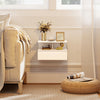 HOMCOM Floating Nightstand Set of 2, Bedside Table with with Power Outlets