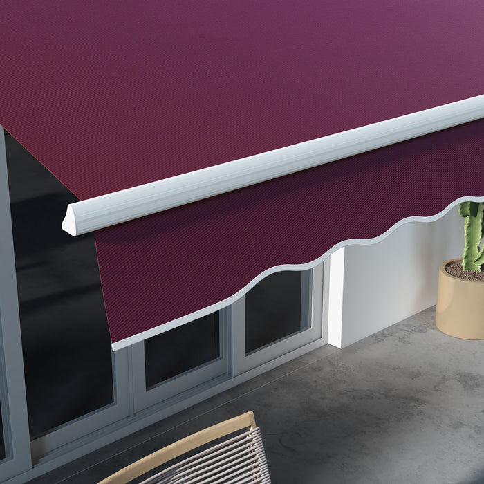 Outsunny 10' X 8' Retractable Awning With Led Lights, Uv40+, Wine Red