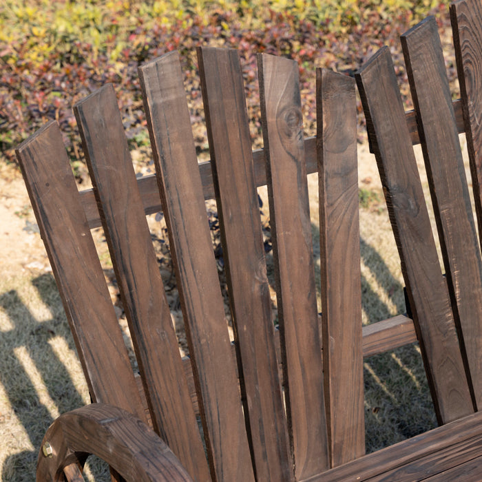 Outsunny Garden Bench, Carbonised Finish