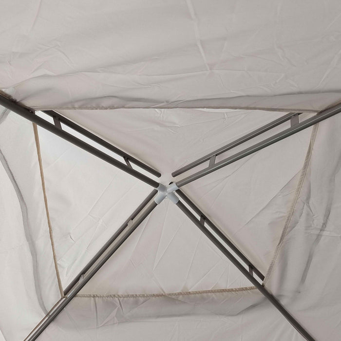Outsunny 10'x10' Canopy Tent With Mesh Netting And Double Tier Roof, Cream