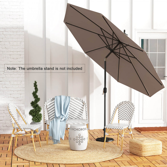 Costway 10Ft Outdoor Market Patio Table Umbrella Push Button Tilt Crank Lift Tan Tan