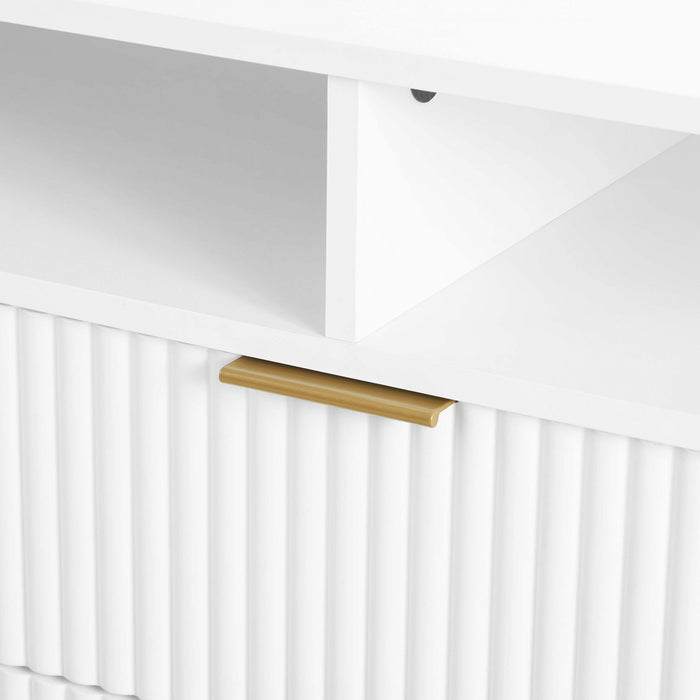 Dumbo Modern 63\" Fluted TV Stand in White