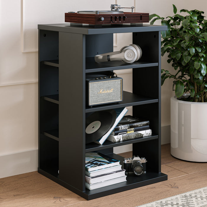 Nordika Jasper 4-Shelf Audio Tower Bookcase - Black