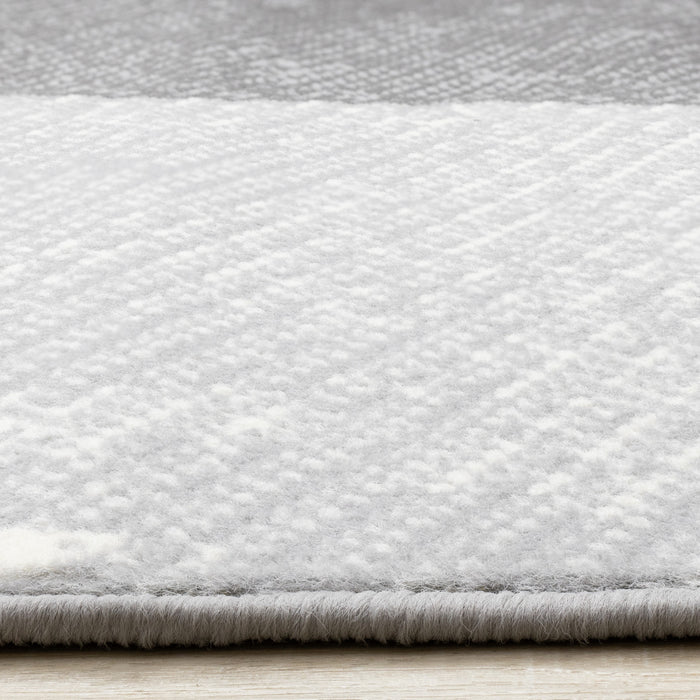 Florence Grey Faded Squares Rug, 5'3\" x 7'4\" Indoor Area Rug