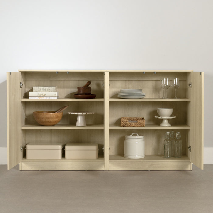 Arum Set Of 2 Sideboards With 2 Doors Bleached Oak - South Shore