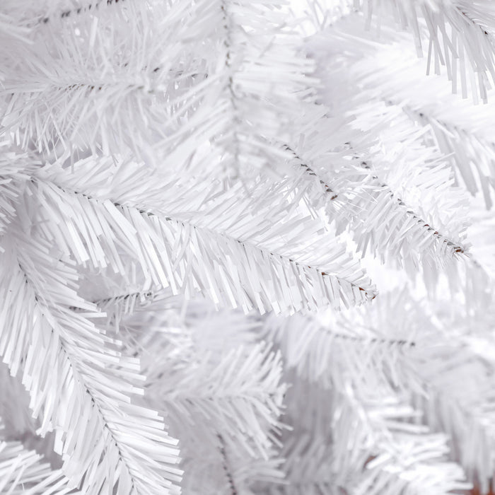 Homcom 7ft Tall Pencil Artificial Christmas Tree With Steel Base, White