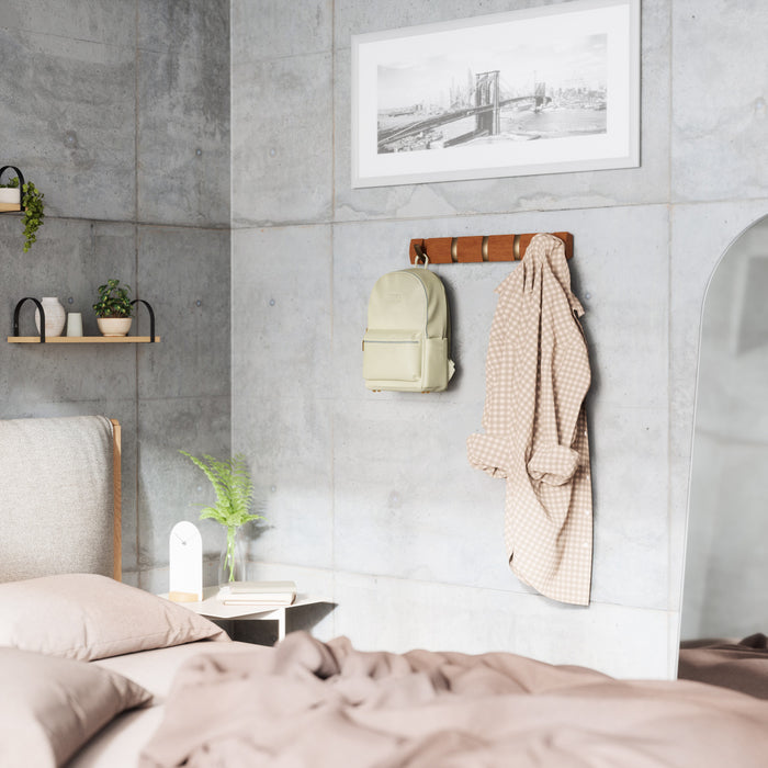 Umbra 5 Flip Wall-Mounted Hooks - Light Walnut and Gold