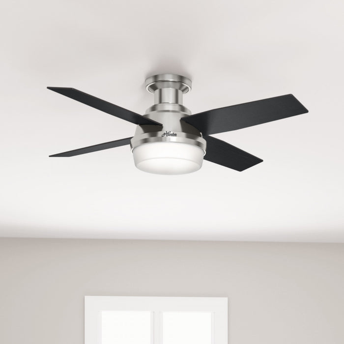 Dempsey Low Profile Ceiling Fan with Light Fixture - Grey