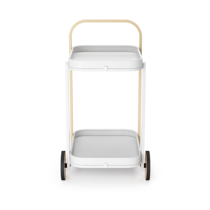 Umbra Modern Bellwood Steel Bar & Storage Cart - White and Natural