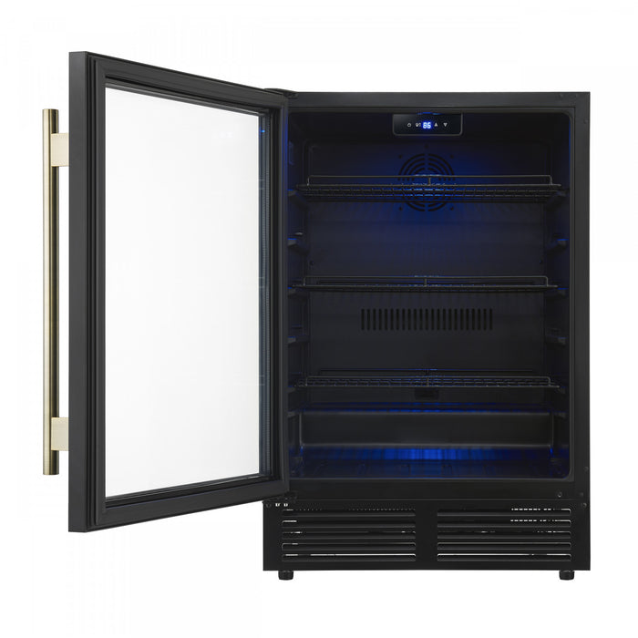 Forno Frescolino 24\" Beverage Cooler, Black, 188 Can Capacity, -FWCDR6665-24BLK