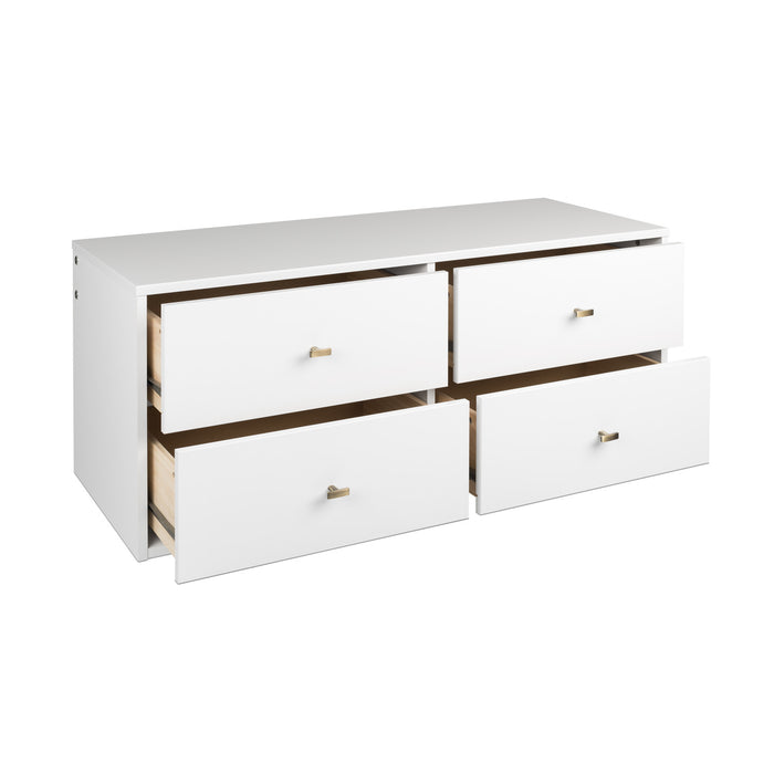Floating 4-Drawer Dresser - White