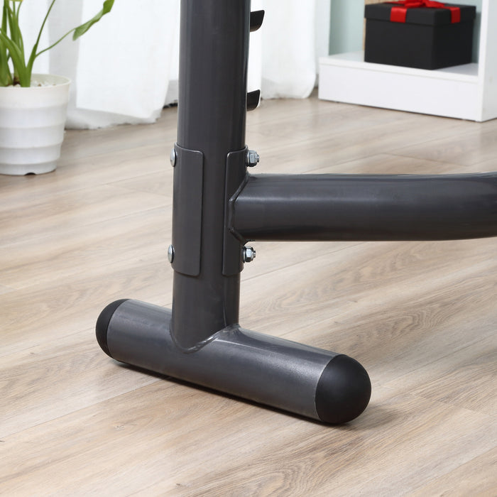 Soozier Weight Bench With Barbell Rack, Heavy Duty Multiple Function Workout Adjustable Bench Press With Preacher Curl, Leg Developer