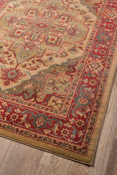 Lux Traditional 9'3\" x 12'6\" Area Rug in Ivory Indoor Area Rug