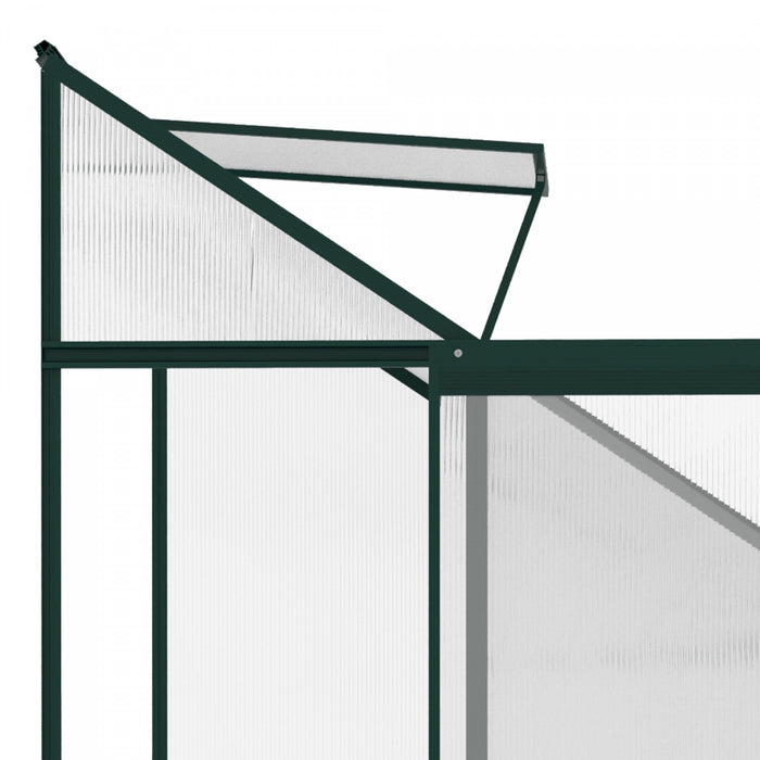 Outsunny 6' X 4' X 7' Aluminum Polycarbonate Lean-to Greenhouse, Outdoor Walk In Garden Green House With Roof Vent For Plants, Herbs, Vegetables, Green