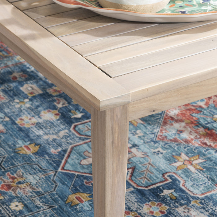 Teagon Square Outdoor Patio Coffee Table - Natural
