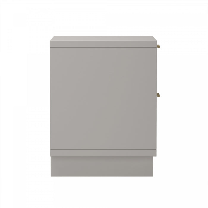 Elara Contemporary 18\" Solid Wood Nightstand in Light Gray (2-Drawer)