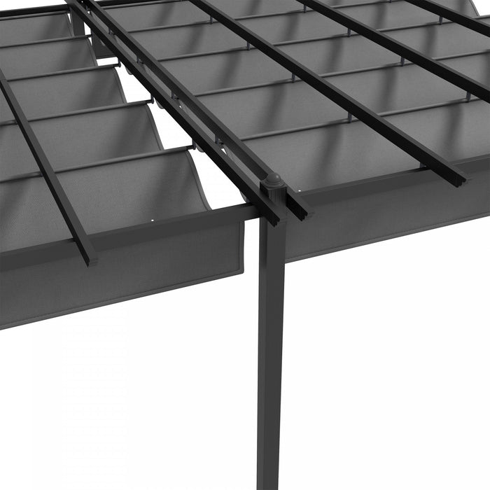 Outsunny 12' X 20' Retractable Pergola Canopy, Aluminum Pergola, Outdoor Sun Shade Shelter For Grill, Patio, Garden, Deck