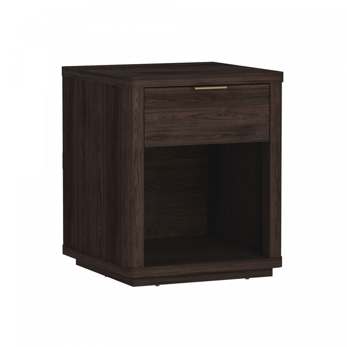 Evelyn Modern 20\" Nightstand in Brown (1-Drawer) - Set of 2