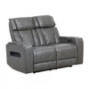 Kingsley 58 in. Leather Match Power Reclining Loveseat with Armrest Storage and USB - Charcoal | Causeuse inclinable electrique Kingsley de 58 po en cuir assorti avec rangement dans les accoudoirs et USB - Charbon
