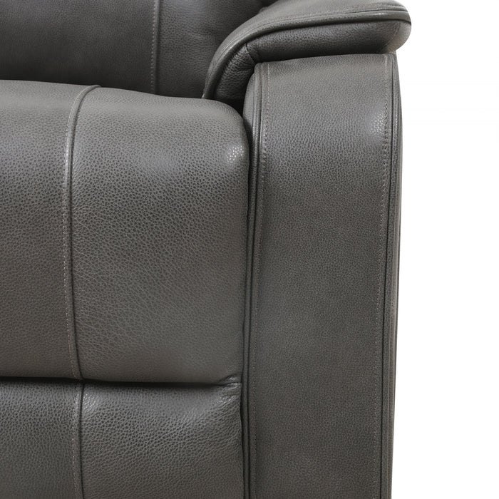 Marlow 60 in. Leather Match Power Reclining Loveseat with USB/USB-C - Charcoal