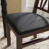 HOMCOM Farmhouse Dining Chairs Set of 2 with PU Leather Seat, Wood Frame