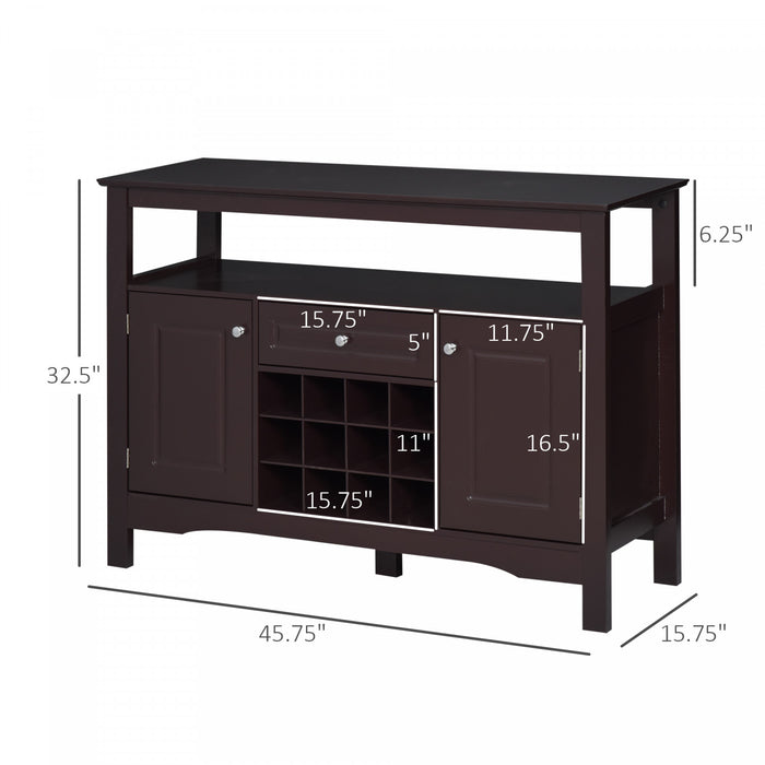 HOMCOM Sideboard Buffet Credenza Storage Cabinet with Drawer Wine Rack