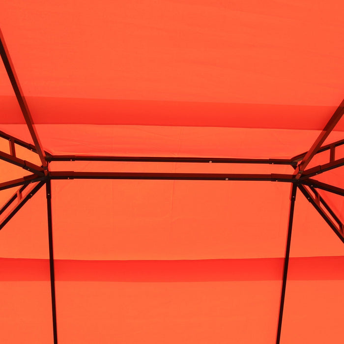 Outsunny 10 X 13ft Aluminum Frame Gazebo Canopy Double Tier Garden Shelter With Netting And Curtains, Orange