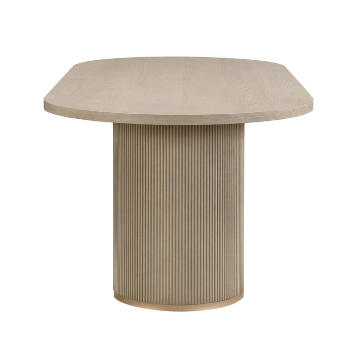 Madison Oval Solid Wood Dining Table with Double Pedestal Base,Light Natural