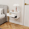 HOMCOM Floating Nightstands Set of 2, Bedside Tables with Fluted Drawer