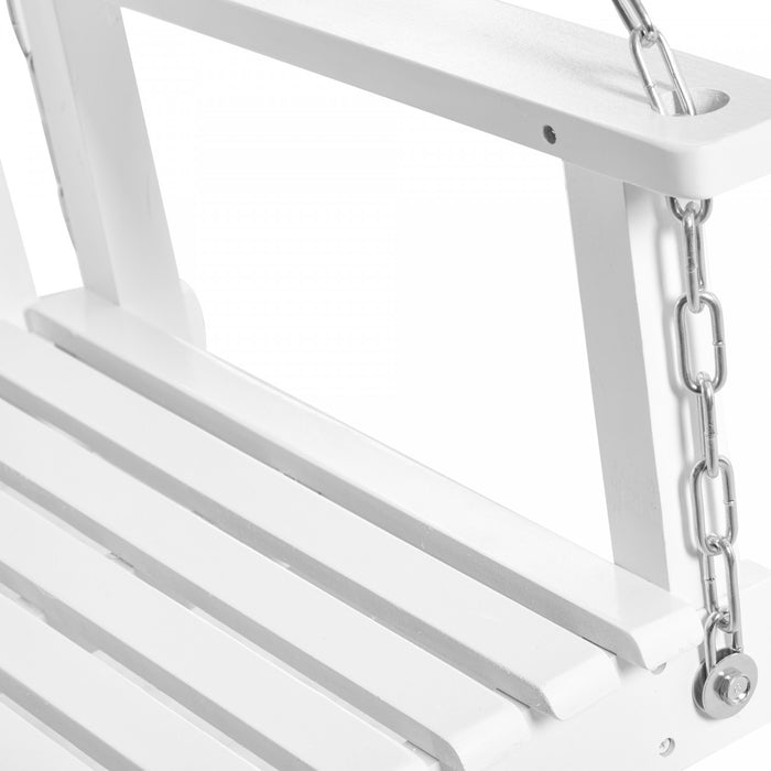 Outsunny 2-people Porch Swing Bench With 2 Hanging Chains For Deck White