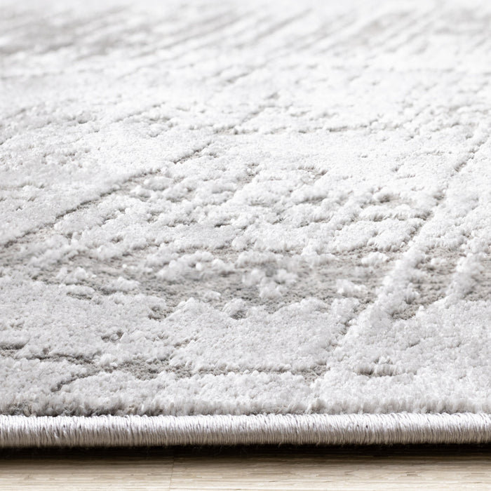 Hudson Grey Cream Distressed Brushstrokes Rug, 5'3\" x 7'7\" Indoor Area Rug