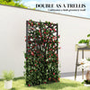 Outsunny 72" x 38" Metal Outdoor Privacy Screen, Black