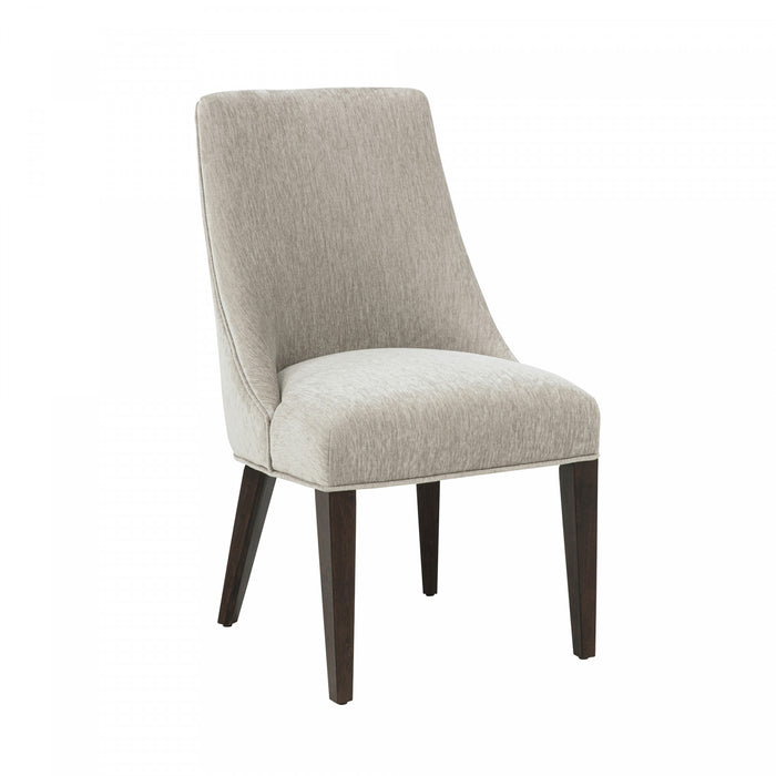 Beever Modern Chenille Wood Dining Chair in Taupe - Set of 4