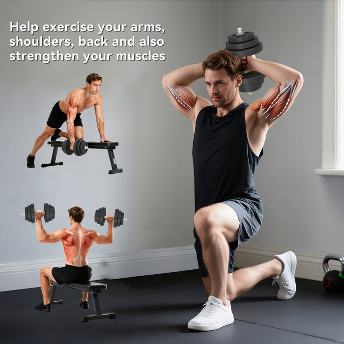 Soozier 2 x 44lbs Adjustable Dumbbell Set Weight Fitness Home Gym Exercise