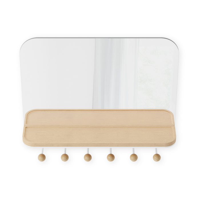 Umbra Estique Mirror with Hooks - White
