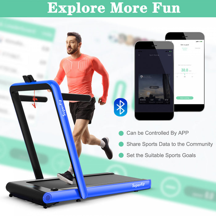 Superfit 4.75hp 2 In 1 Folding Treadmill W/remote App Control