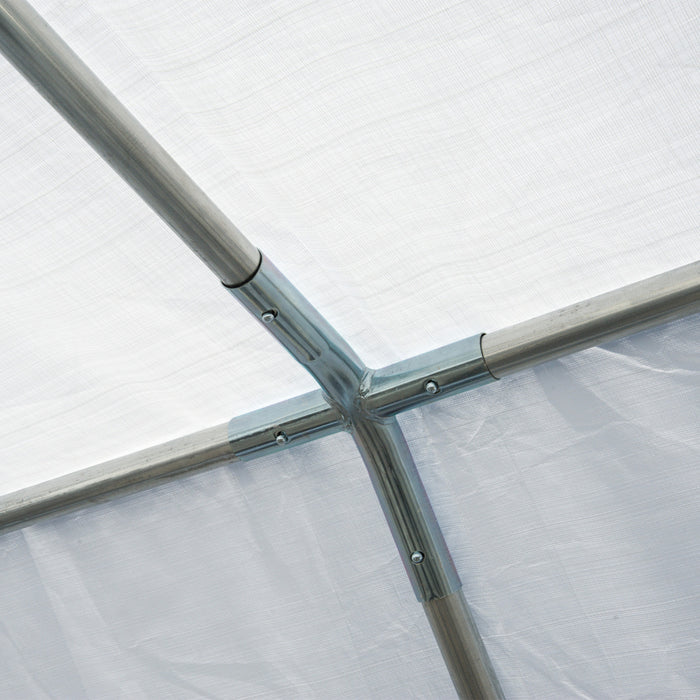 Outsunny 13’x26’ Heavy-duty Outdoor Carport Party Event Tent Patio Gazebo Canopy With 4 Sidewalls, White