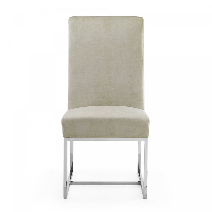 Element Modern Velvet Metal Dining Chair in Champagne - Set of 2