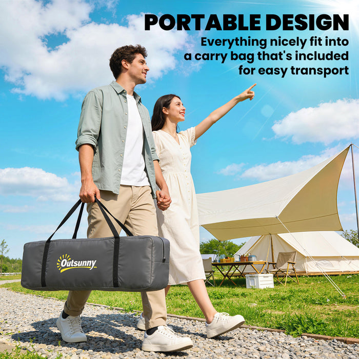 Outsunny Camping Tent, 6 Person Tent with 2 Bedroom, Rainfly, Dark Grey