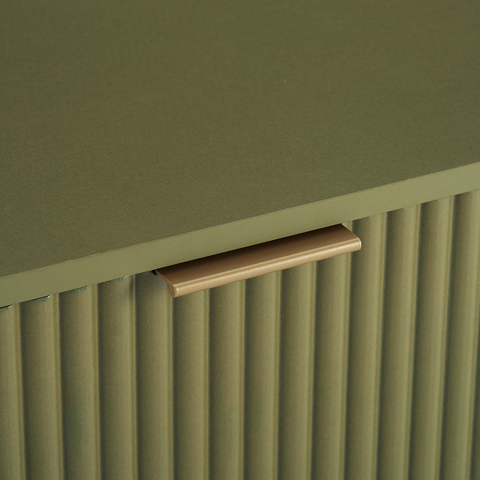 Dumbo Modern 35\" Fluted Dresser in Olive Green (3-Drawer)