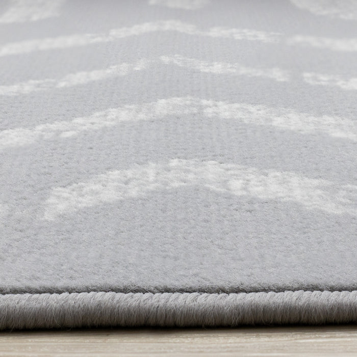 Forte Grey White Modern Striped Area Rug - 5'3\" x 7'5\"