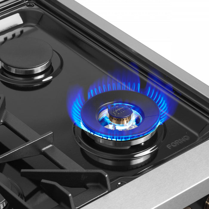Forno Galiano 36\" French Door Dual Fuel Range, Black, 5.36 cu. ft. - FFSGS6356-36BLK