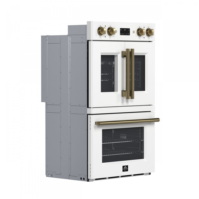 Forno Asti 30-Inch Double Electric Wall Oven in White, 7.36 cu. ft. - FBOEL1340-30WHT