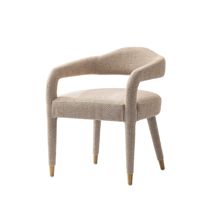 Aspen Mid-Century Modern Upholstered Tweed Armchair in Gold Dust - Set of 2