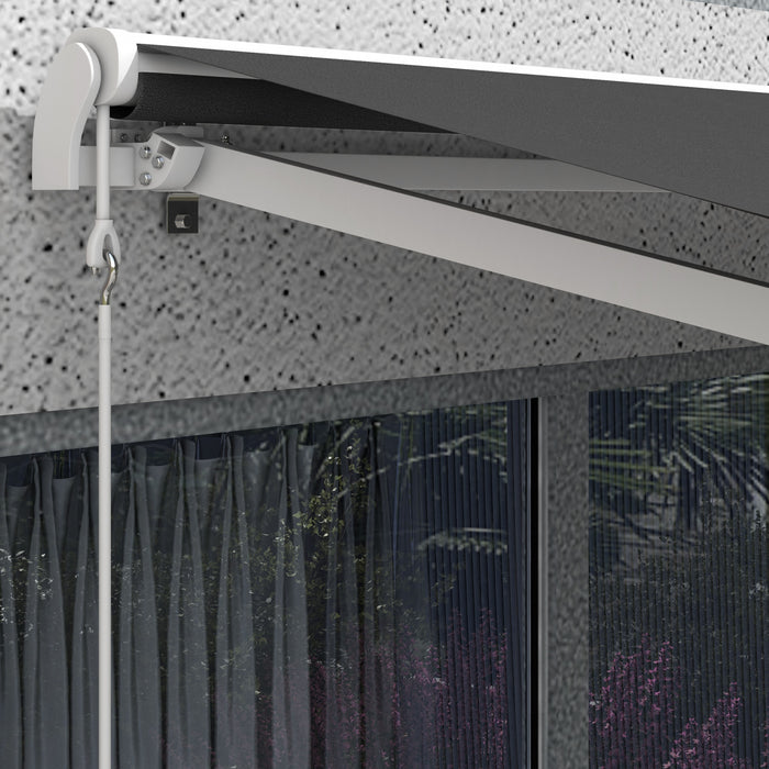Outsunny 12' X 10' Electric Retractable Awning W/ Remote Controller, Grey