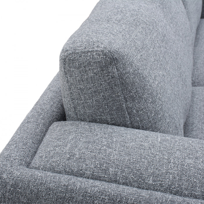 Caden 67 in. Textured Weave Fabric Loveseat with Block Arms and Wood Legs - Grey