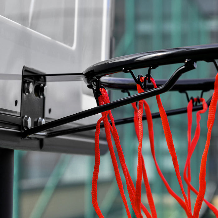 Soozier 5-7FT Basketball Stand and Hoop Backboard Adjustable w/ Wheels