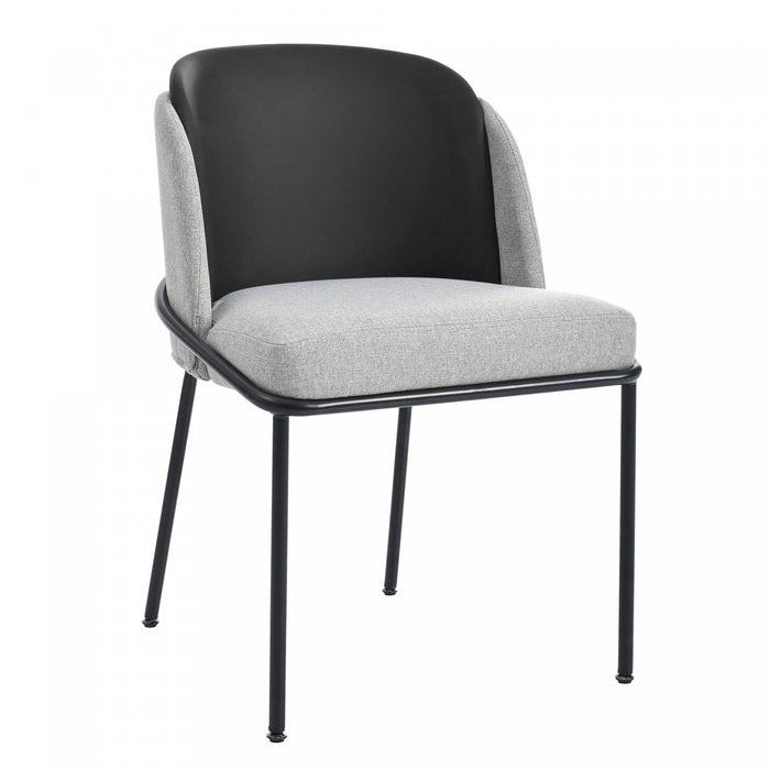 Olivia Set of 4 Modern Dining Chair with Slanted Legs and Adjustable Feet,Black&Gray