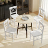 HOMCOM Farmhouse Wood Dining Chairs Set of 2 with Cross Back, White