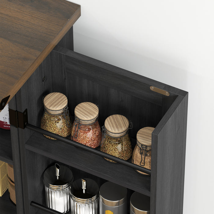 HOMCOM Kitchen Pantry Cabinet with Adjustable Shelves Storage Cabinet Black